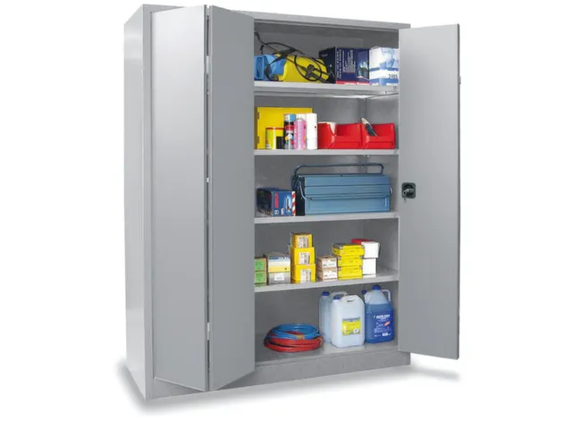 Vouwdeurkast Hxbxd 1950X1500X600Mm 4Legborden Verzinkt Ral7035