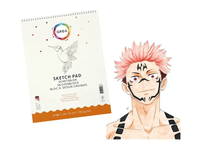 Bloc à croquis Qrea 24x32cm 24 feuilles 120g spirale