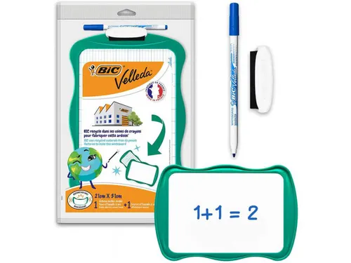 Whiteboard Bic Velleda 21x31cm inclusief stift en wisser recycle