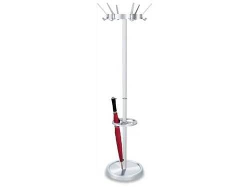 Kapstok 1800x500mm 6/12 Hoed- / Jashaken Paraplubak Aluminium-Zilver