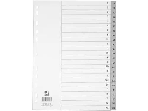 Tabbladen Set A-Z Met Indexblad PP A4 4-Gaats 24 Tabs Grijs