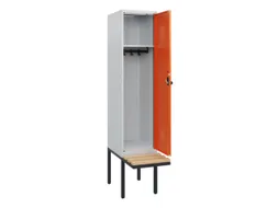 locker met bank,HxBxD 1950x400x815mm,1vak,vak B 400mm,draaigrendel