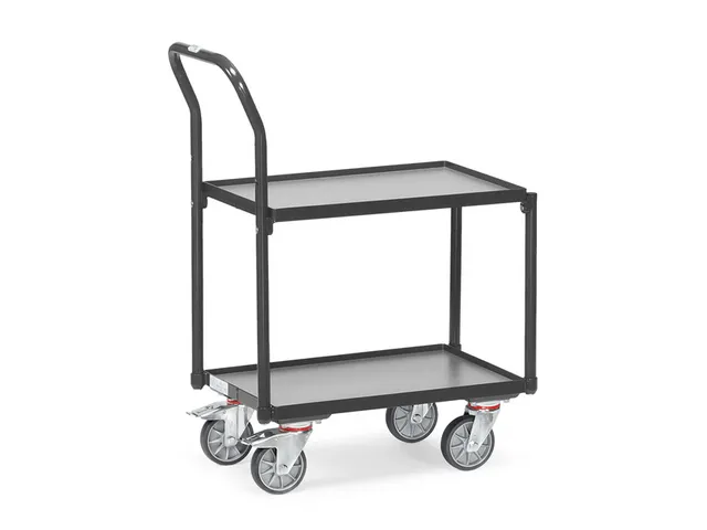 Rolplateau Met 2 Etages 135400/7016 Antraciet 250kg Laadvlak 605x405mm