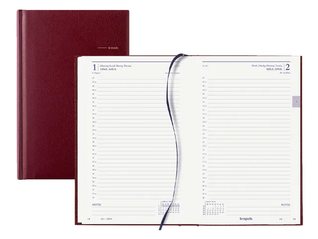 Agenda 2027 Brepols Saturnus Luxe 1dag/1pagina bordeaux