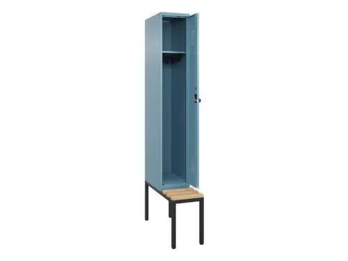 locker met bank,HxBxD 2120x300x815mm,1vak,vak B 300mm,draaigrendel
