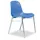 Kunststof kuipstoel,4voeten verchroomd,zitschaal PP blauw