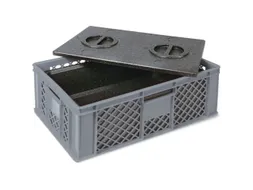 Euronorm-stapelbak,m. isoleerbox,HxLxB 240x600x400mm,20l,PE,grijs