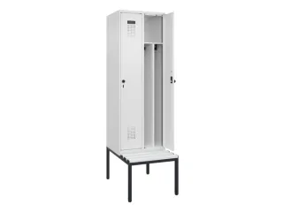 locker met bank,voor scheiding van kleding,HxBxD 2120x600x815mm,2vak - 1