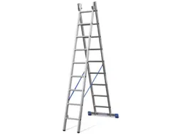 multifunctionele ladder,2x9,sporten,balk L 2,6-4,35m,aluminium