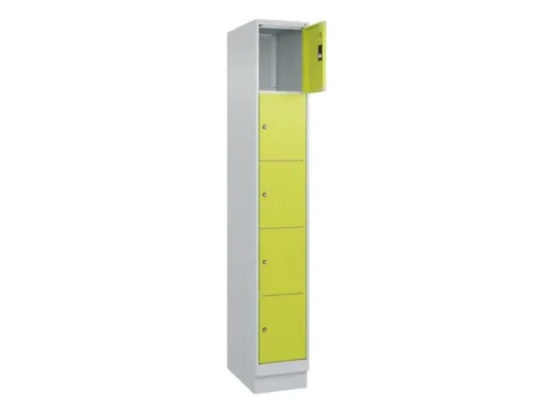 lockerkast,HxBxD 1950x300x500mm,1x5vakken,vak B 300mm,cil.-slot,sokkel