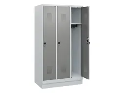 schoollocker,HxBxD 1630x900x500mm,3vak,vak B 300mm,draaigrendel,sokkel