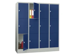 lockerkast,HxBxD 1850x1600x500mm,4x3vakken,RAL7035,front RAL5010 - 2