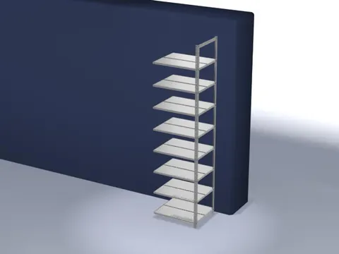 dossierstelling,aanbouwveld,HxBxD 2900x750x600mm,vaklast 90kg