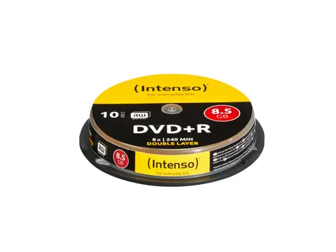 Intenso DVD+R 8,5 GB DL Double Layer 8x Speed 10 Stuks