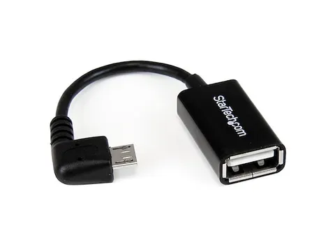 12 cm rechtshoekige micro-USB-naar-USB-OTG-hostadapter M/F