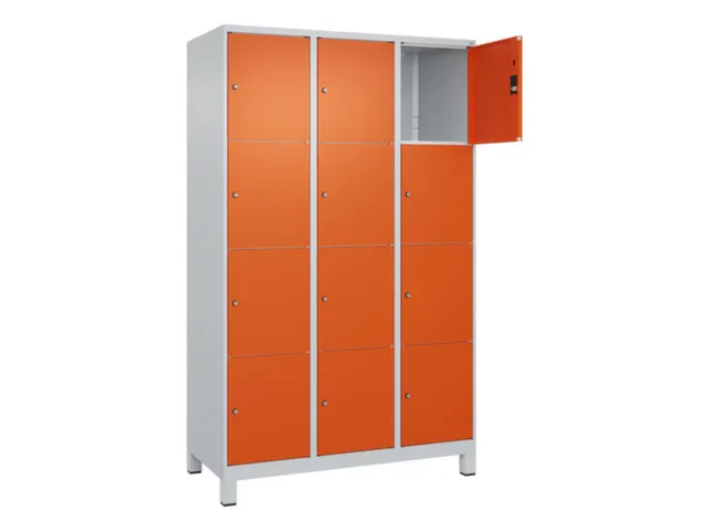 lockerkast,HxBxD 1950x1200x500mm,3x4vakken,vak B 400mm,cil.-slot