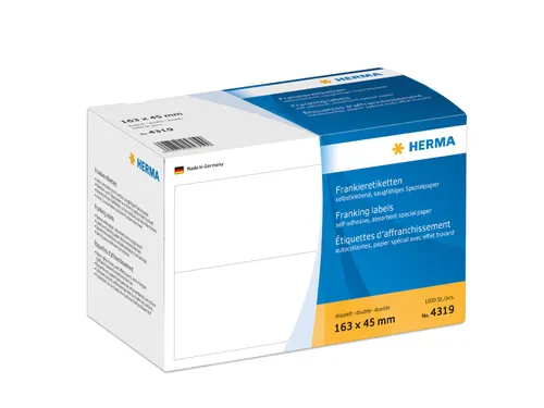 HERMA 4319 Frankeeretiketten dubbel 163x45mm 1000 stuks