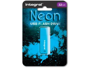 Neon USB 2.0 stick, 32 GB, blauw - 1