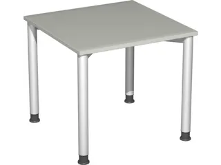 Bureau 4-Poot Hxbxd 680-800X800X800Mm Ronde Buis Lichtgrijs - 1