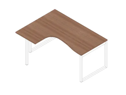 hoek-bureau,HxBxD 730x1600x1200mm,blad canaletto-hout,verdieping links