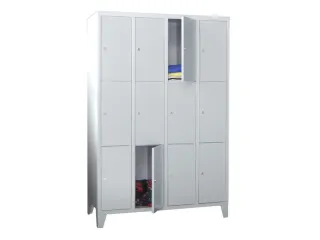 lockerkast,RAL 7035,HxBxD 1850x1200x500mm,4x3vakken,vak B 300mm - 1