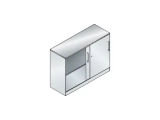schuifdeurkast,HxBxD 915x1000x440mm,1xStalen bodem,2 OH - 1