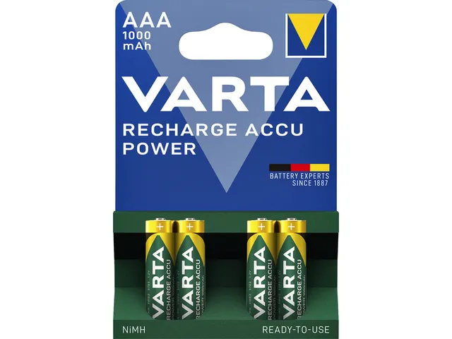 Batterij Oplaadbaar Varta 4x AAA 1000Mah Ready2Use