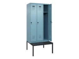 locker met bank,HxBxD 2120x900x815mm,3vak,vak B 300mm,draaigrendel
