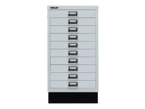 kantoor-ladekast HxBxD 670x349x432mm 10 laden romp lichtgrijs staal