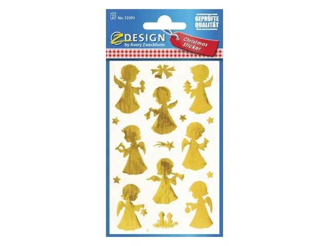 Étiquette Z-design De noël anges dor - 2 feuilles