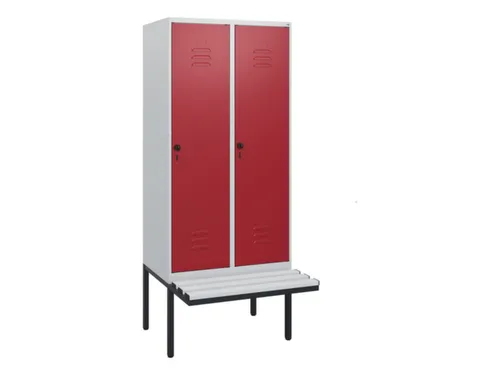 locker met bank,HxBxD 1950x800x815mm,2vak,vak B 400mm,draaigrendel