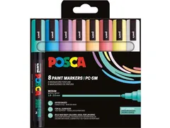 Uni POSCA paintmarker PC-5M 8 stuks zachte kleuren