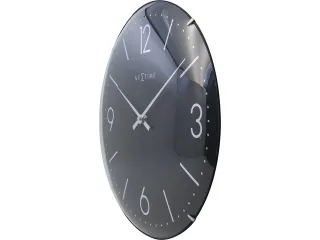 Wandklok NeXtime dia. 35cm bol glas zwart 'Basic Dome' streep/cijfers - 2