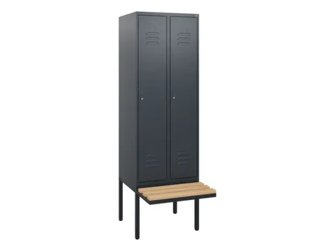 locker met bank,HxBxD 1950x600x815mm,2vak,vak B 300mm,cil.-slot