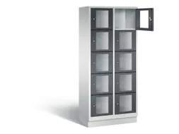 Lockerkast 1800x810x500mm 2x5 vakken Cilinderslot, Sokkel, RAL7021