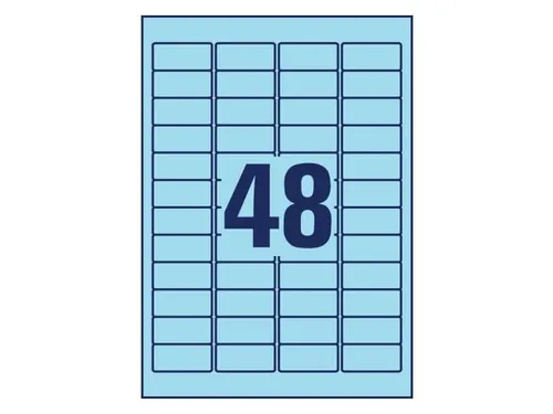 Etiket Avery Ilk 45.7x21.2mm 20 Vel 48 Etiketten Per Vel Blauw