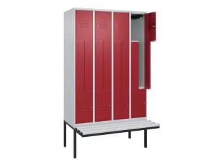 Z-garderobekast,HxBxD 2120x1200x815mm,8vak,vak B 300mm,cil.-slot - 2