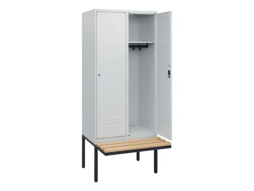 locker met bank,HxBxD 1950x800x815mm,2vak,vak B 400mm,cil.-slot