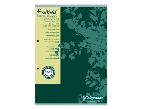 Cursusblok Clairefontaine Forever Calligraphe A4 lijn 2-gaats 200 pagi