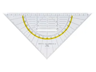 Geodriehoek Aristo 1555/2 225mm met greep transparant - 2