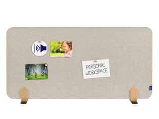 Elements Bureauscherm akoestisch 60x120cm Beige Houders - 2