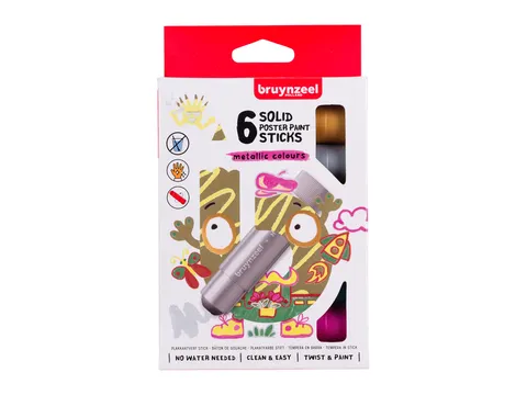 Verfstiften Bruynzeel Kids set à 6 metallickleuren