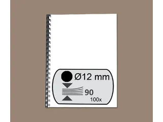 Bindrug GBC 12mm 21-rings A4 zwart 100stuks - 1