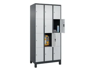 lockerkast,HxBxD 1950x900x500mm,3x4vakken,vak B 300mm,cil.-slot,voeten - 1