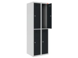 Dubbeldekse lockerkast,HxBxD 1800x600x500mm,2x2vak.,draaigrendel - 1