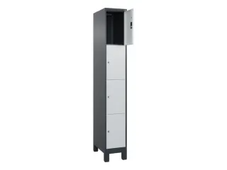 lockerkast,HxBxD 1950x300x500mm,1x4vakken,vak B 300mm,cil.-slot,voeten - 2