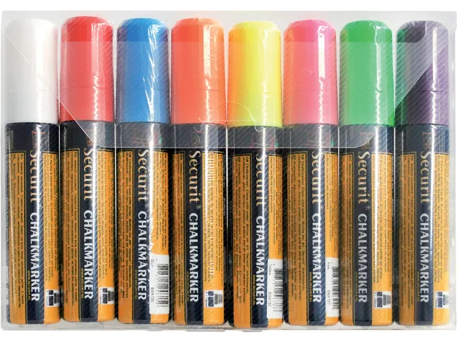 Krijtstift Securit Sma-720 Blokpunt 7-15mm Assorti 8 Stuks