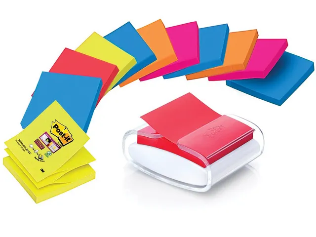 Z-notes Dispenser Kei + 12x Super Sticky Z-notes Neon Geel 76x76mm