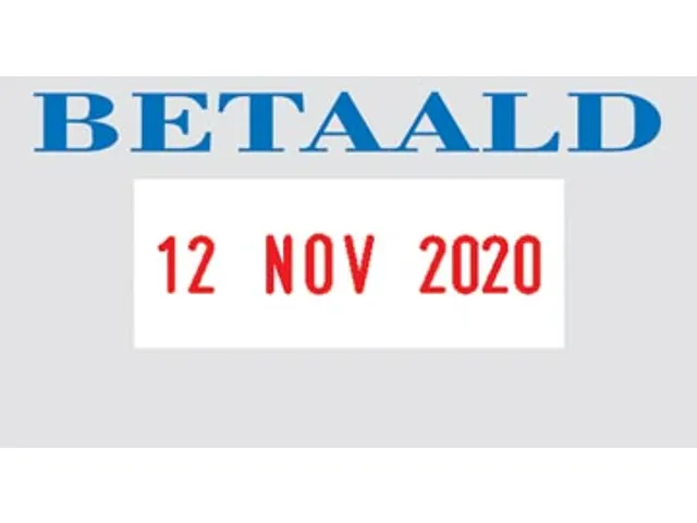 Colop Tekststempel Met Tekst Betaald Rood Blauw