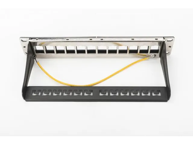 Modulair Patchpaneel 12-poorts Blanco 1U Rackmontage 254mm 10'' Zwart